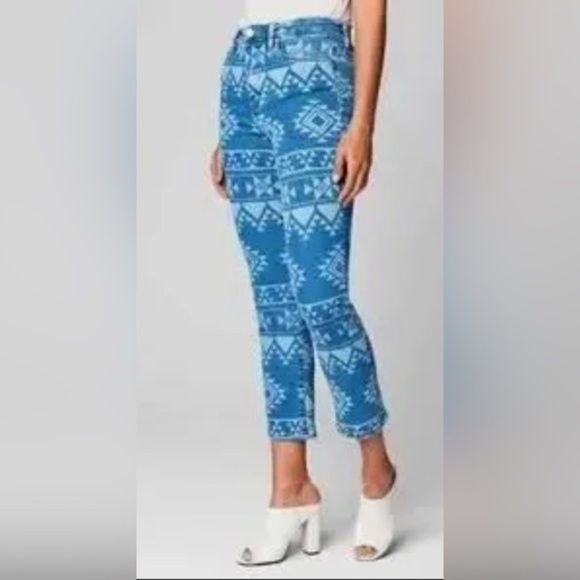 Blank NYC Free People The High Road Madison Crop Geometric Aztec Jeans‎ size 28 - Picture 7 of 7